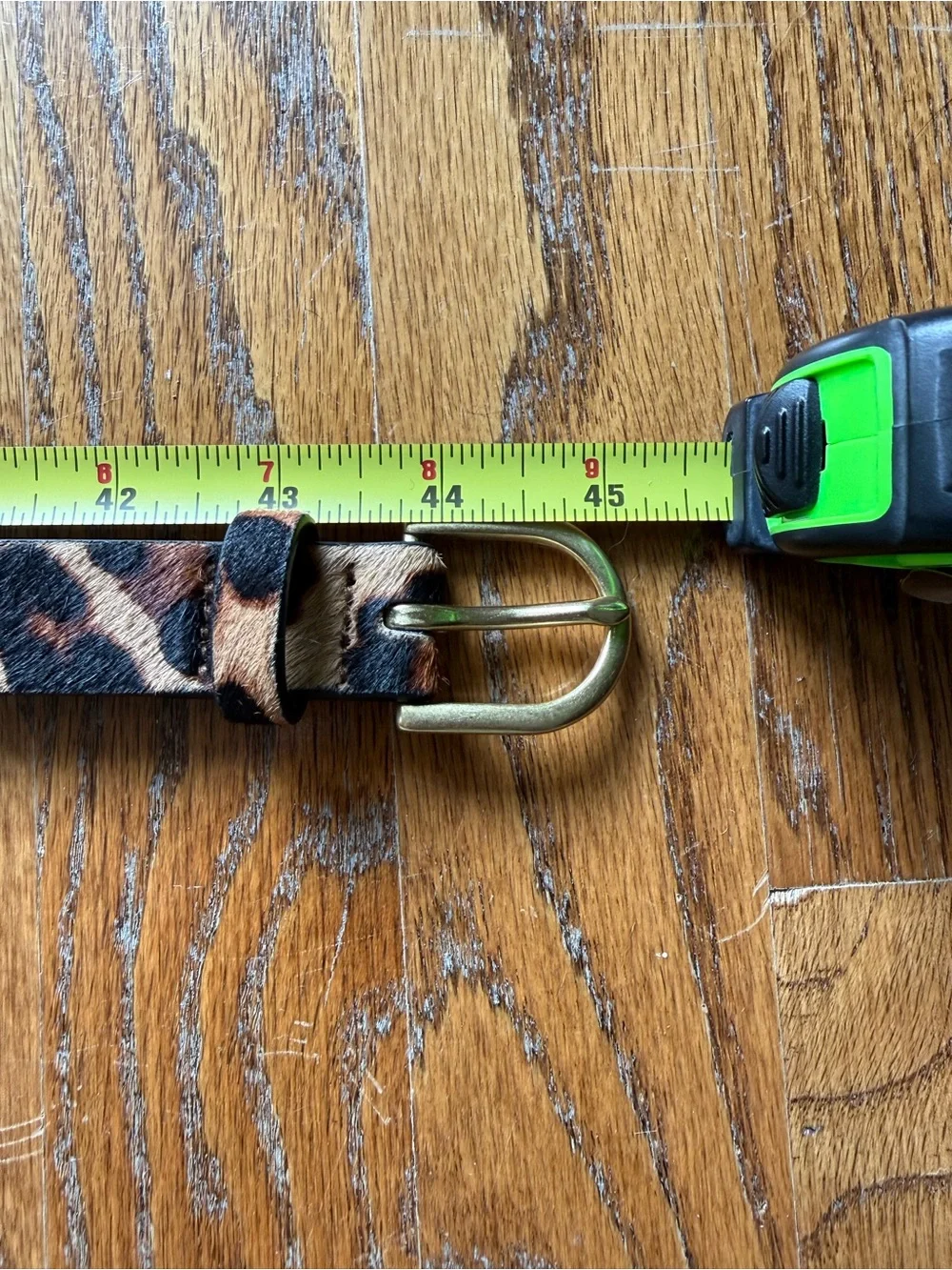 J. Crew Leopard Print Calf-hair Belt with Gold Buckle. Size M/L